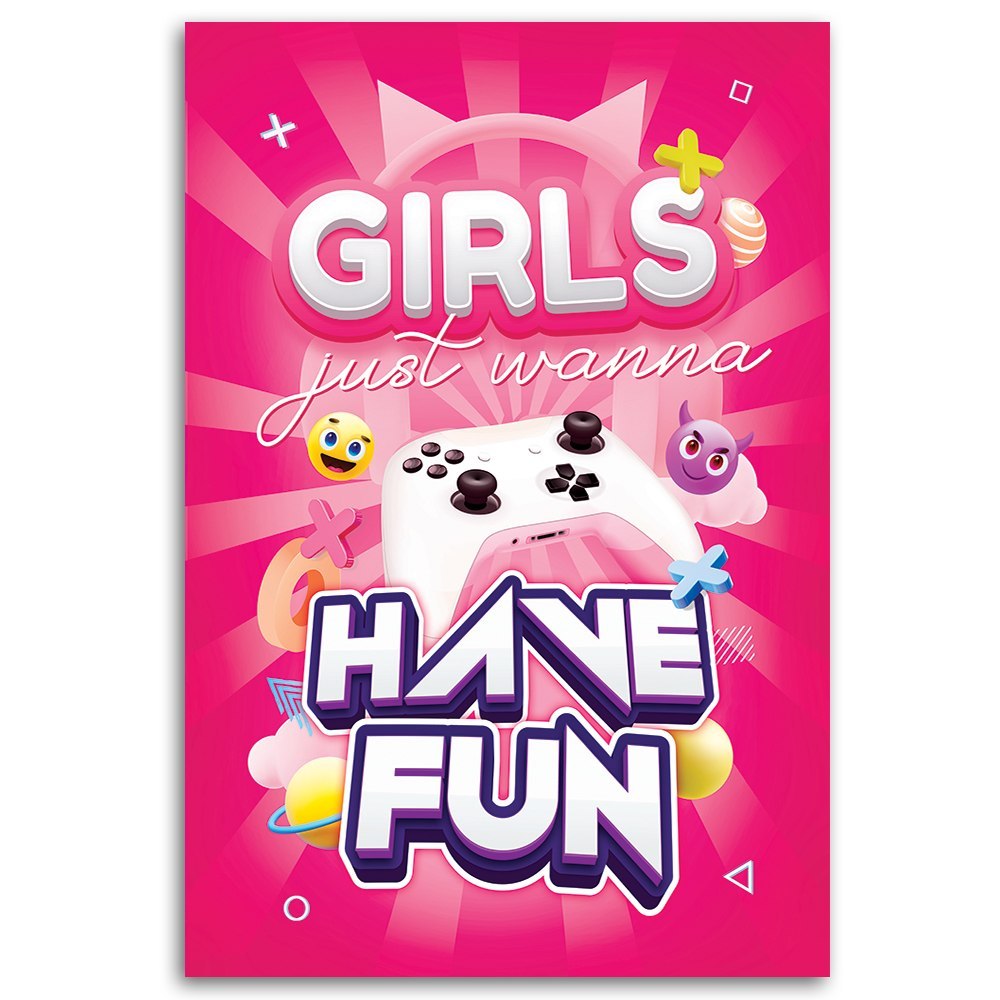 Emaga Obraz na płótnie, Napis gamingowy dla kobiet - 70x100